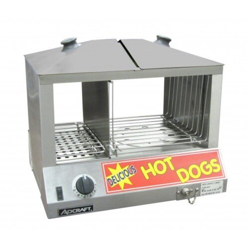 Adcraft HDS-1300W/100 Top Loading Hot Dog Steamer with Bun Compartment 1300W