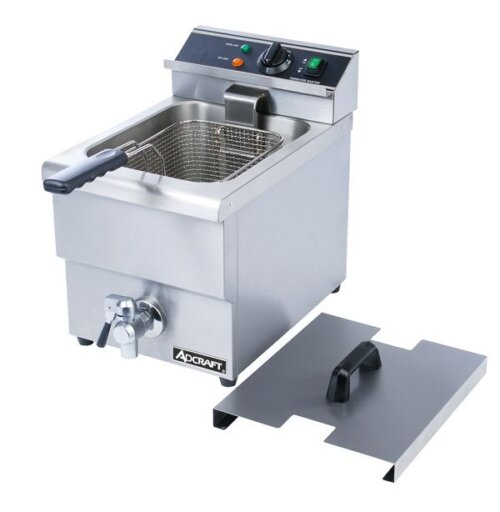 Adcraft DF-12L Electric Countertop Deep Fryer With Faucet - 240V, 3250W