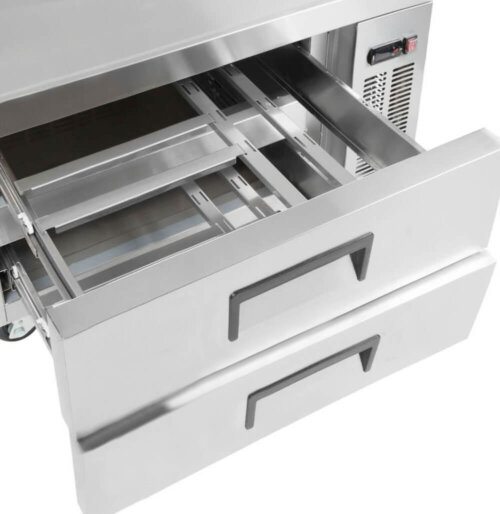 Commercial 4 Drawer Refrigerated Chef Base KITMA 72 Inches Stainless Steel Chef Base Work Table Refrigerator 33 °F Kitchen Equipment Stand 38°F 