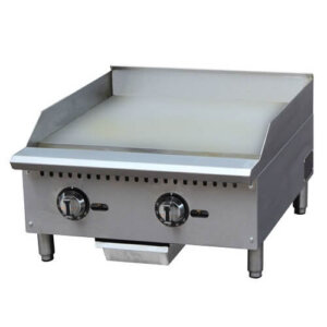 Kitchen Monkey KMCTG-24T 24" Gas Countertop Griddle with Thermostatic Controls - 60,000 BTU