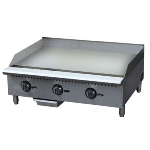 Kitchen Monkey KMCTG-36T 36" Gas Countertop Griddle with Thermostatic Controls - 90,000 BTU