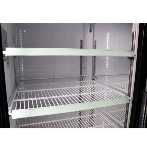 Glass Door Merchandiser 53″ Sliding Door with LED Lighting Refrigerator – 47 Cu Ft Kitchen Monkey KMRFS-2D/B