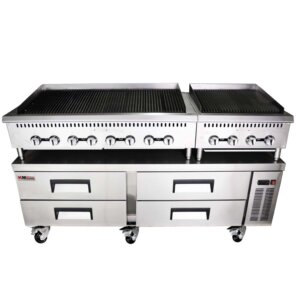 Chef Base 72″ 4 Drawer Refrigerated Kitchen Monkey KMCB-72