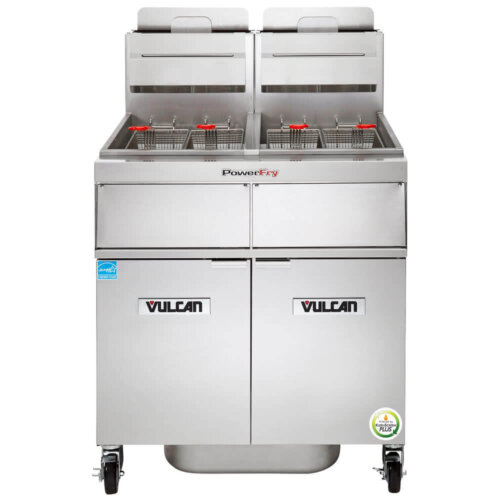 Vulcan 2TR45AF-1 2 Unit Fryer PowerFry3 Natural Gas 90-100 lb. 140,000 BTU