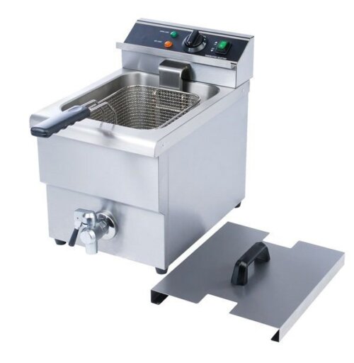 Kitchen Monkey KMDF-12L Electric Countertop Deep Fryer With Faucet - 240V, 3250W