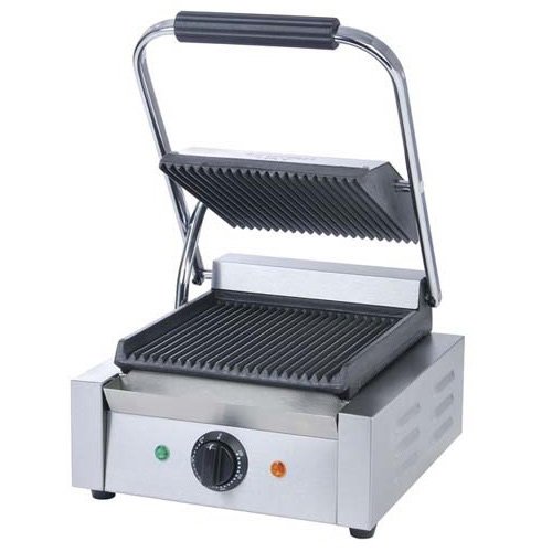 Kitchen Monkey KMSG-811 Countertop Sandwich Grill with Grooved Plates - 8.5" x 9" Cooking Surface - 120V, 1750W
