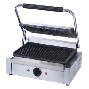 Kitchen Monkey KMSG-811E Panini Sandwich Grill with Grooved Plates - 13" x 9" Cooking Surface - 120V, 1750W
