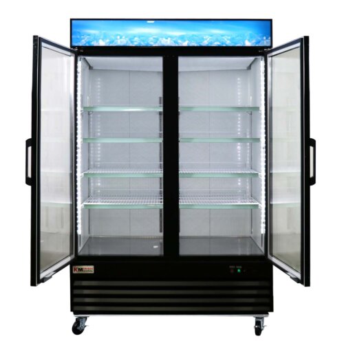 Glass Door Merchandiser 53″ Swing Door with LED Lighting Refrigerator – 45 Cu Ft Kitchen Monkey KMRFS-2D:54_6