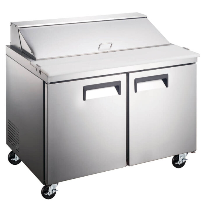 fse 47-Inch Two-Door Refrigerated Commercial Salad/Sandwich Prep Table 115 v, MRSL-2D Stainless Steel 12 Cubic Feet 