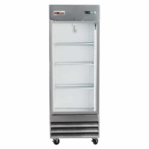 Kitchen Monkey KMRF-1D-G Glass Door Reach-In Refrigerator - 23 Cu Ft