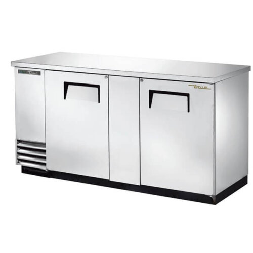 True TBB-3-S-HC Back Bar Refrigerator 2 Solid Doors 70 inch Silver