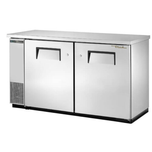 True TBB-24-60-S-HC Back Bar Refrigerator 2 Solid Doors 61 inch Silver
