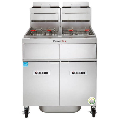 Vulcan 2TR45AF-2 PowerFry3 Liquid Propane Gas Floor Fryer 140,000 BTU
