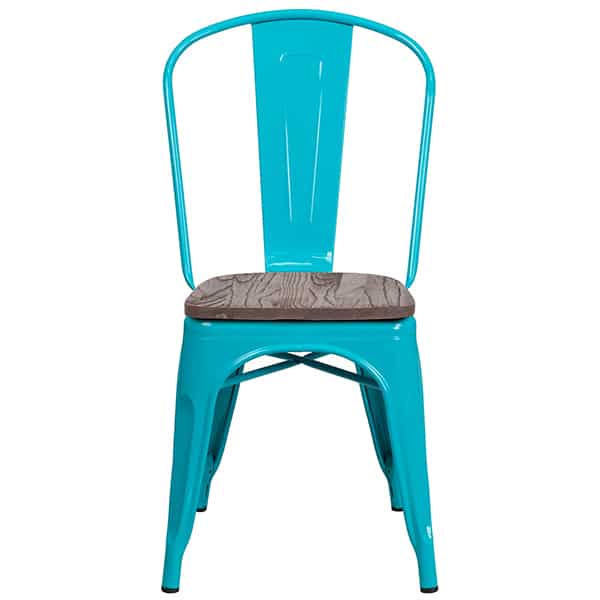 Flash Furniture ET-3534-CB-GG Crystal Blue Metal Indoor-Outdoor Stackable Chair 