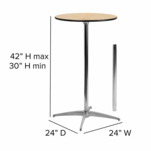 Flash Furniture 24 Round Wood Cocktail Table XA24COTA 