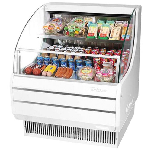 Turbo Air TOM-30LW-N 5.1 cu.ft. 115V White Low Profile Refrigerated Horizontal Open Display Case