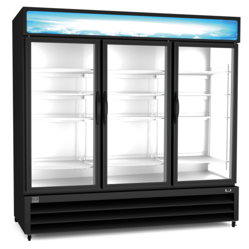 Kelvinator KCHGM72F 3-Glass Door Merchandiser Freezer 72 Cu Ft
