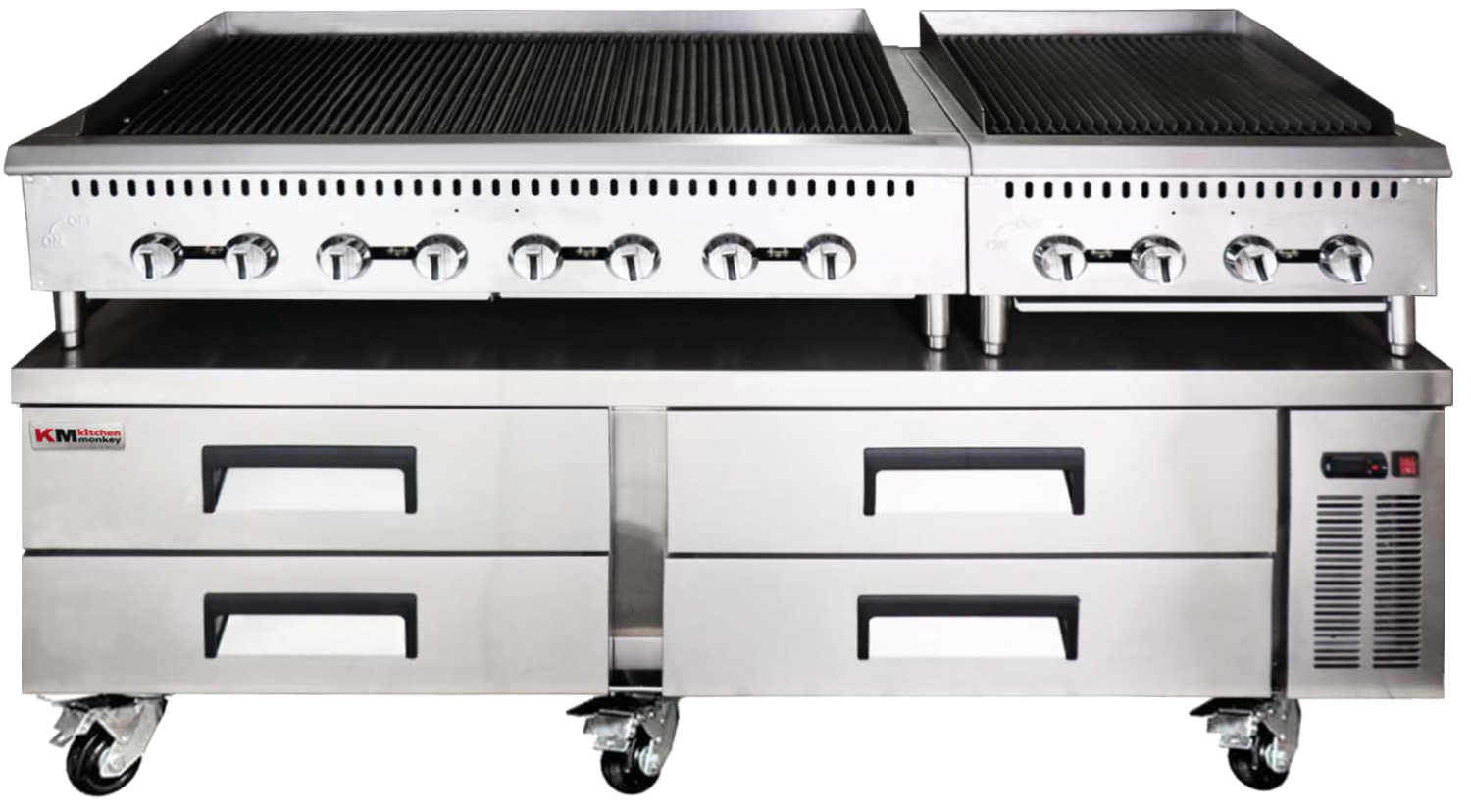 Chef Base 72″ 4 Drawer Refrigerated Kitchen Monkey KMCB-72_1