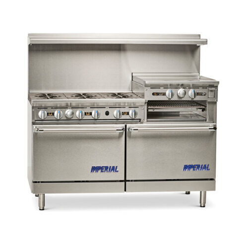Imperial IR-6-RG24-CC 60" Gas Range with 6 Burners 24" Griddle-Broiler and (2) Convection Ovens 292,000 BTU