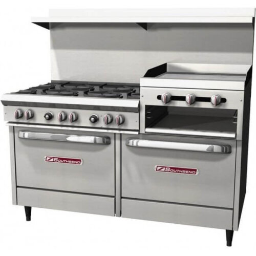 Southbend S60AA-2RR 60" 6 Burner Gas Range with Griddle-Broiler (2) Convection Ovens, Natural Gas