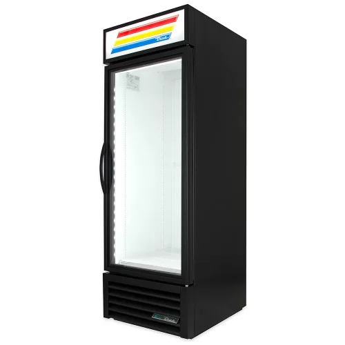 True GDM-23F-HC-TSL01 27" One Section Display Freezer w/ Swing Door - Bottom Mount Compressor, Black